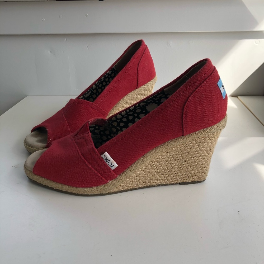 Toms Red Espadrilles